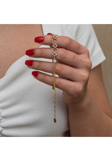 Gümüş Renkli Halka Dorika Kadın Bileklik Gümüş