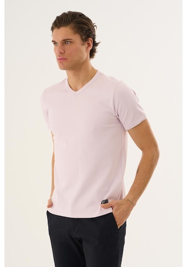 Alexander Gardi V Yaka Kısa Kollu Erkek T-shirt Lila