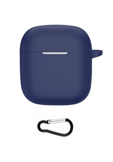 Huawei Freeclip 2 Kulaklık Uyumlu Mat Silikon Kılıf + Kanca Lacivert