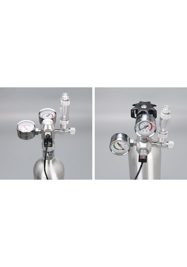 Akvaryum Co2 Regülatörü Su Geçirmez Karbon Dioksit Regülatörü Büyük Göstergeli Kabarcık Sayacı Solenoid W21.8 Arayüz Silindiri İçin