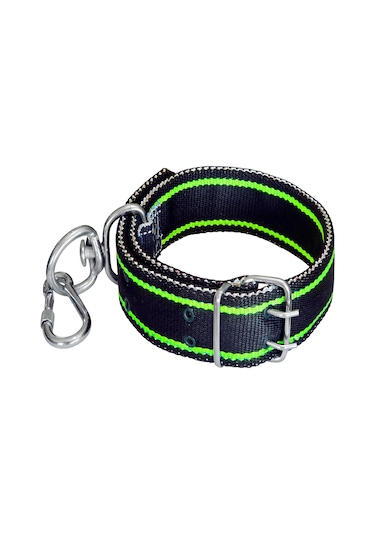 Aletçantam Çift Tokalı Köpek Boyun Tasması Büyük Irk 83 CM Kilitli Karabinalı Palaska Tasma Yeşil