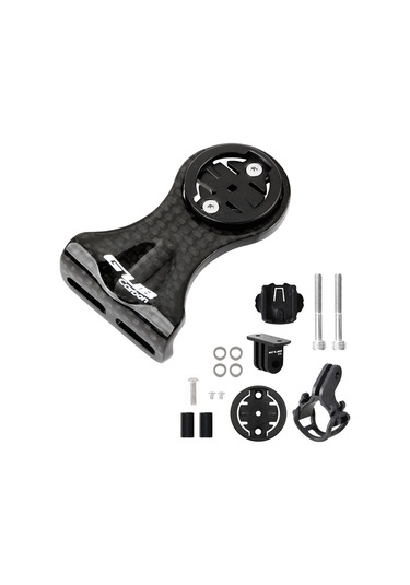 Vkemall "karbon Fiber Bisiklet Bilgisayar Tutucu - Garmin/bryton/cateye Uyumlu, Kamera Ve Fener Adaptörlü" Çok Renkli