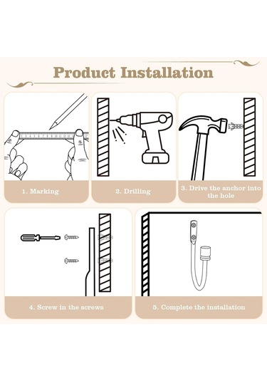 2'li Paket, Siyah, Perde Tutucular, Duvara Monte Perde Kancaları, Perdeler İçin Tutucular Diğer