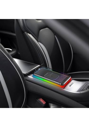 Didadodo 2 In 1 15w Kablosuz Şarj Cih. Kaymaz Mat, Renkli Işıklı Usb-c Kablo 0,5 M