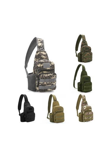 Youtek Unisex Askılı Çanta - Kamuflaj Desenli, 600d Oxford, Çoklu Cep, Su Flasör Çantası, Dağcılık-siklet İçin, Büyük Kapasite Yeşil