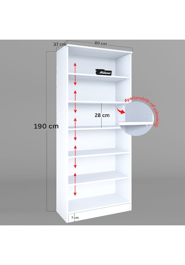 Lucas Cam Kapaklı Vitrin - Büfe - Kitaplık Ve Çok Amaçlı Dolap Ayarlanabilir Raf Beyaz