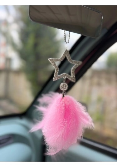 Araba Dikiz Ayna Süsü Taşlı Ayna Süsü Yıldız Renkli Koleksiyon