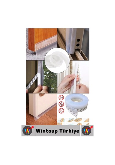 Premium Kapı Altı Pencere Rüzgar Toz Isı Böcek Haşere Önleyen Rüzgar Kesici Bant 3 Metre 4 Adet