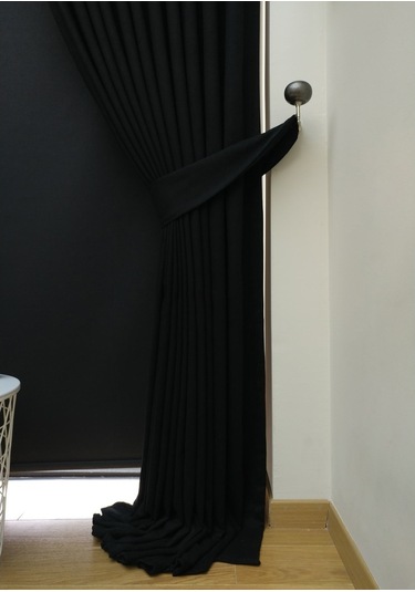 Taç Soft Siyah Fon Perde (481097295) Siyah
