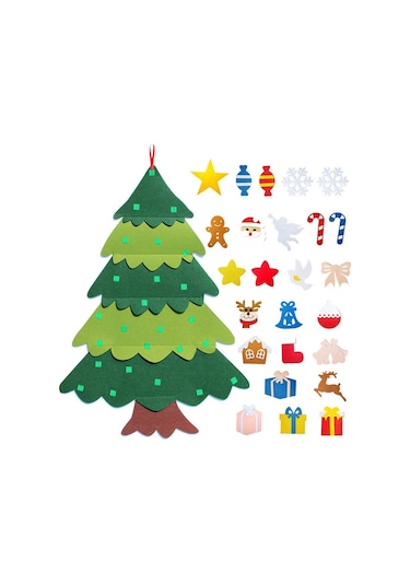 Noel Ağacı Noel Dekorasyonu Kolye Çocuklar Dıy Üç Boyutlu Keçe Noel Ağacı Noel Hediyesi