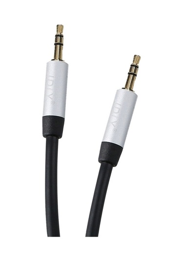 Fortunelane Altın Kaplama 3.5mm Ses Kablosu - Oto, Bilgisayar, Telefon Uyumlu - 1m Siyah