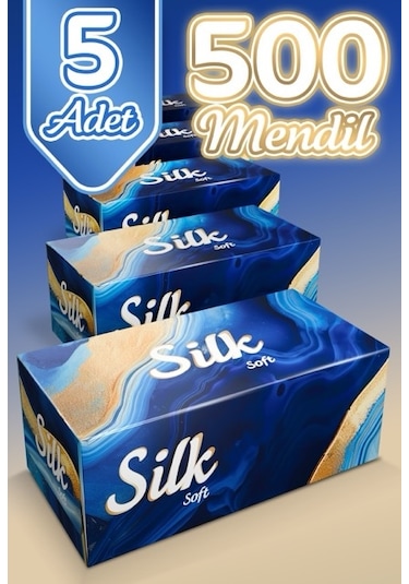 Silk Soft Çift Katlı Pratik Mendil Çek Kullan Kutu Mendil 5adet X 100mendil