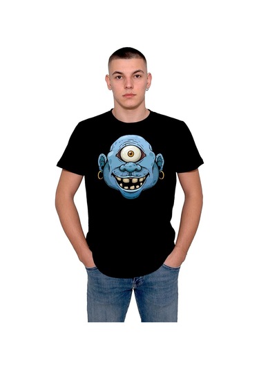 Cartoon Monster Face Yaratık Tek Gözlü Tişört Unisex T-shirt 001