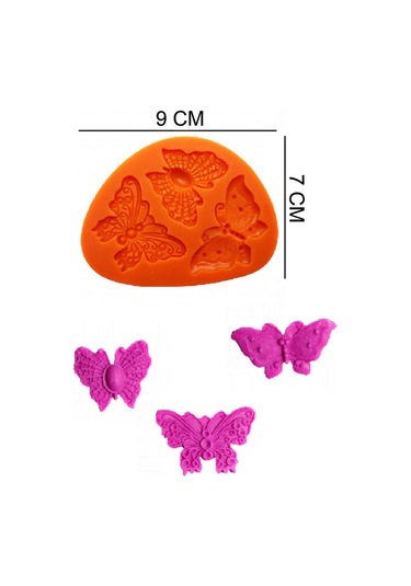 Kelebekler Silikon Şeker Hamuru, Sabun, Mum Kalıp