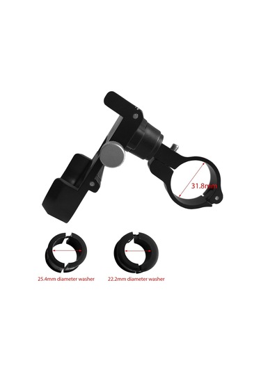 Bisiklet Telefon Montajı Alüminyum Alaşımlı Motosiklet 360 Derece Dönüşlü Telefon Tutucu - Siyah