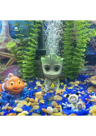 Hqgoodstore Yeni Akvaryum Peyzaj Aksesuarları Reçine Pnömatik Akvaryum Dekorasyon Groot Treehouse Galaxy Koruyucu Saksı