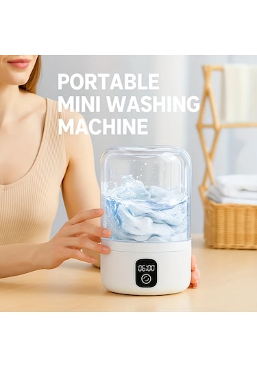 Fochsia Beyaz 4000mah Usb Şarjlı Mini Çamaşır Makinesi