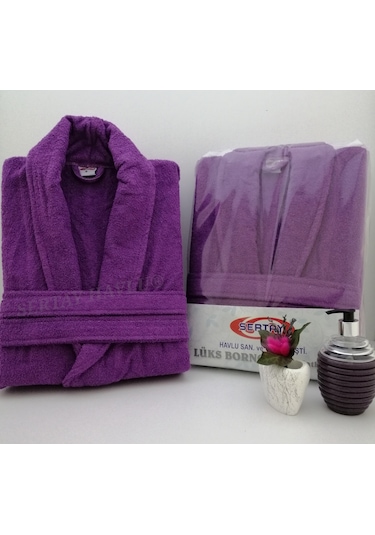 SERTAY HAVLU %100 PAMUK BUKLE LÜKS TEK BORNOZ S0041 MÜRDÜM