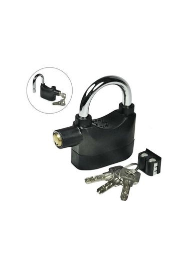 İpek Yıldızı Desibel Siyah Alarmlı Çok Fonksiyonlu Ekstra Güvenlikli Kare Asma Dolap Kilidi