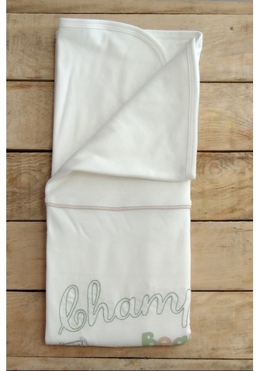 Kidaxi Baskılı Bebek Battaniyesi 85X90 Ekru - Yeşil