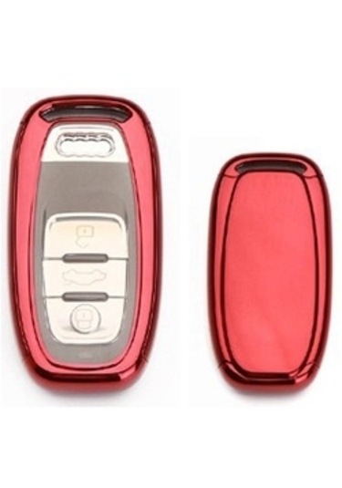 Audi Uyumlu Yedek Parça 2 Parça Silikon Kumanda Kabı Kırmızı