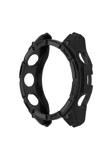 Garmin Tactix 8 İçin Amoled 51mm Hollow Armor Tpu Yarım Kapsama İzle Koruyucu Kılıf Siyah