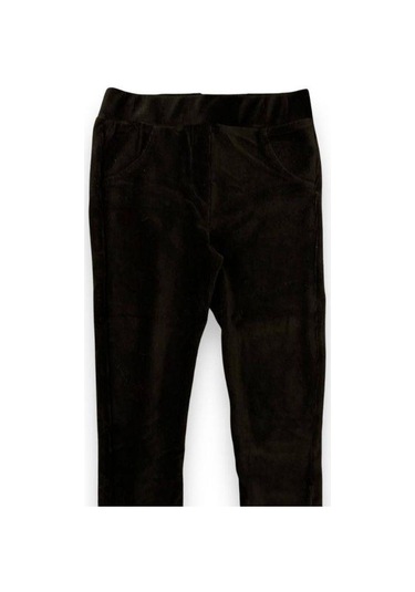 Kız Çocuk Kadife Fitilli Tayt-15032 SiYAH