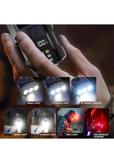 Taşınabilir Mini Anahtarlık Işık Led Yüksek Parlaklık El Feneri Siyah