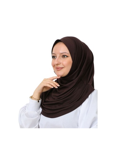 Hazır Giyim Türban Yumuşak Başörtü Şal - Kahverengi KAhverengi
