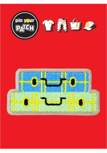 Pin Your Patch Ütü İle Yapışan Yama Patch 7049 Sevimli Valizler Çok Renkli