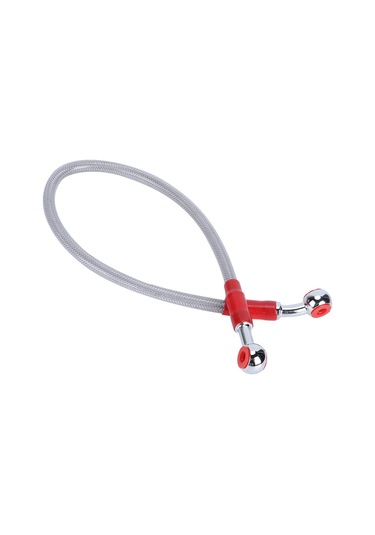 Yaozixa Motosiklet Fren Hortumu 45cm Gri - Dayanıklı Çelik Örgü, Alüminyum Konnektör, Evrensel Uyum, Kolay Kurulum