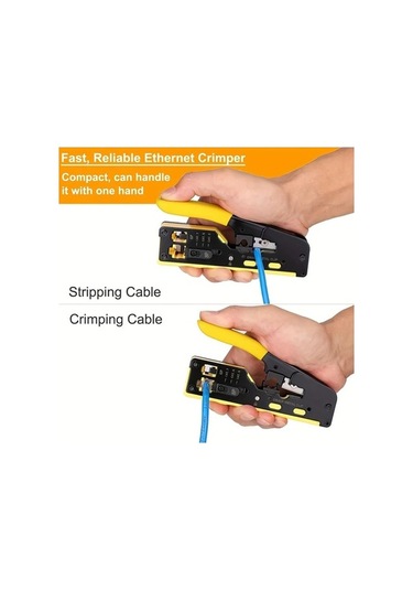 Besthome1 Modüler Veri Kablosu Crimper, Siyah Rj11-rj45 Tel Stripper