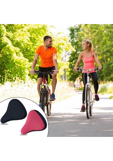 Açık Mavi 3d Yumuşak Bisiklet Klozet Kapağı Bisiklet Sele Kılıfı Bisiklet Silikon Koltuk Minderi Bisiklet Nefes Eyer Rahat Bisiklet Parçaları Açık Mavi