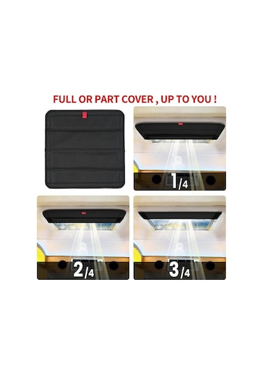 Pazly Vkemall Rv Camper Güneşlik Kapağı: Isı Yalıtımı, Uv Engelleyici, Tam Karanlık, 41x41cm Siyah, Manyetik Katlanabilir