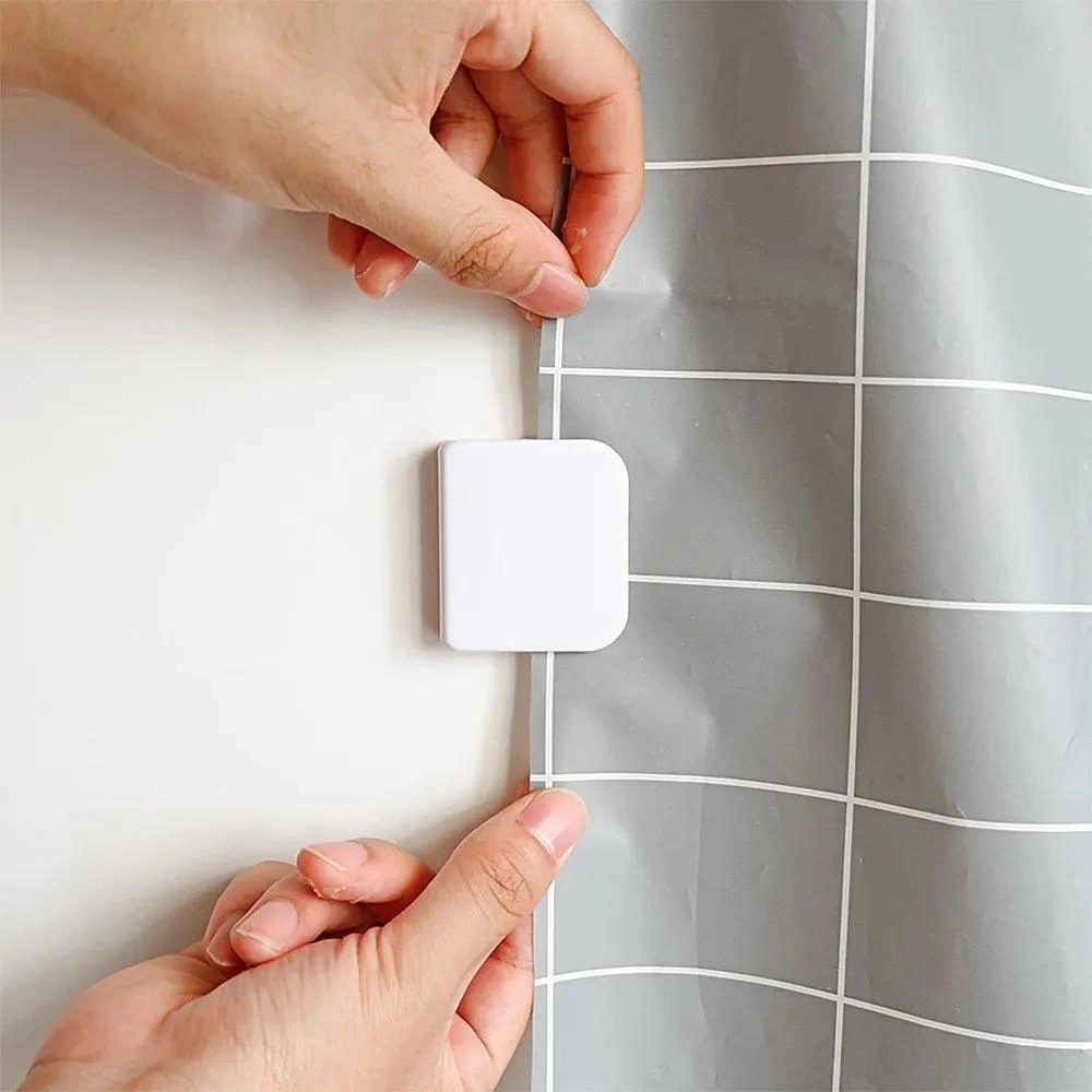 Mufunye Banyo Perde Tutucu Seti 2 Adet - Su Geçirmez, Kolay Kurulum, Saçma Ve Su Koruma, Tüm Perde Türlerine Uygun Beyaz