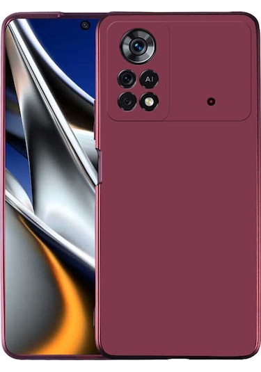Xiaomi Poco X4 Pro 5g Kılıf Zore Premier Silikon Kapak Mürdüm