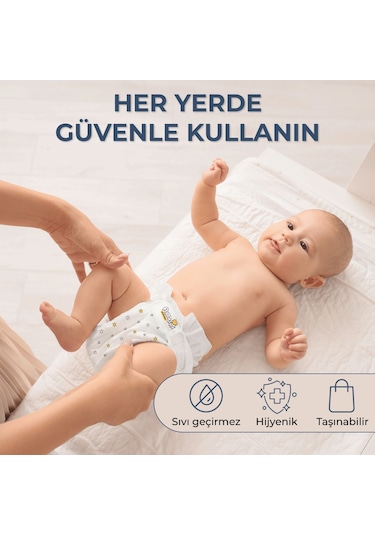 Paddlers Bebek Bakım Örtüsü 60x60 cm 10 Adet – Alt Açma Bezi, Emici Örtü