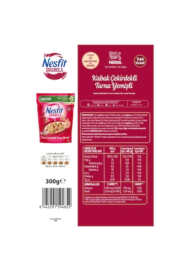 Nesfit Granola Kabak Çekirdekli Turna Yemişli 300 Gr