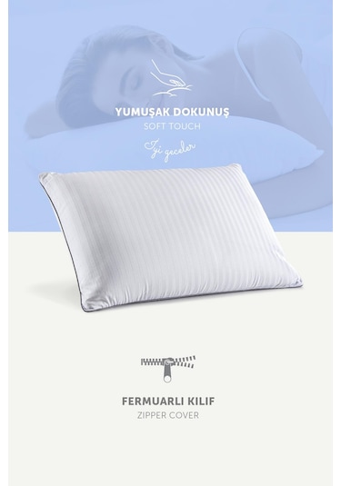 Pafu Visco Kaz Tüyü Konforunda Rahat Uyku Yastık Beyaz