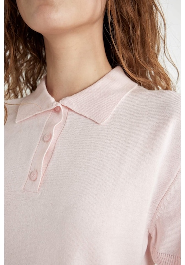 Defacto Regular Fit Polo Yaka Kısa Kollu Triko Tişört C4534AX24SMPN190 Pembe Defacto Regular Fit Polo Yaka Kısa Kollu Triko Tişört C4534AX24SMPN190 Pembe