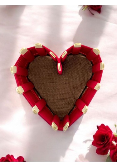 Kalpli Kutu, Kalpli Hediye Sepeti, El Yapımı Butik Hediye Kutusu, Kırmızı Kalp Kutu Sepet Kırmızı