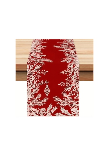 Suntek Dikdörtgen Masa Örtüsü Festival Mevsimlik Kış Yapraklar