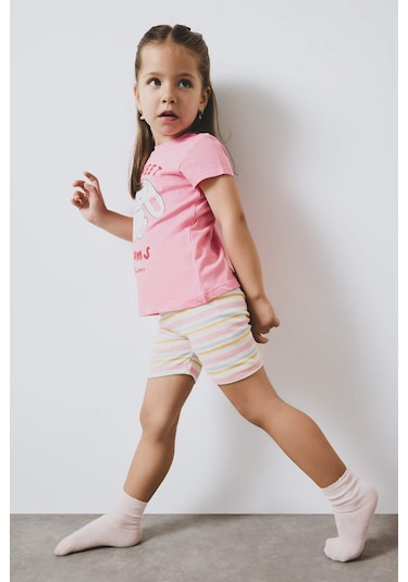 Defacto %100 Pamuklu Pijama Takımı Kız Bebek E4646A525SM Pembe