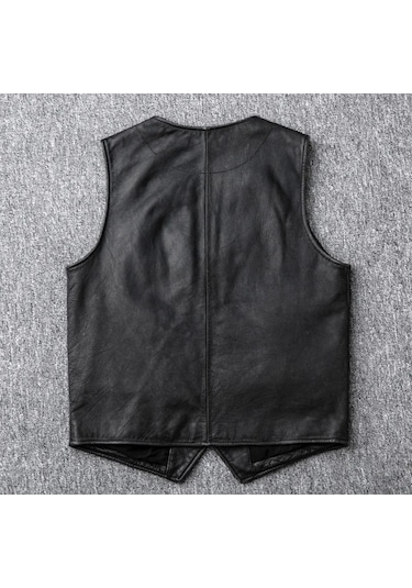 Hakiki Kuzu Derisi Kapaklı Yelek