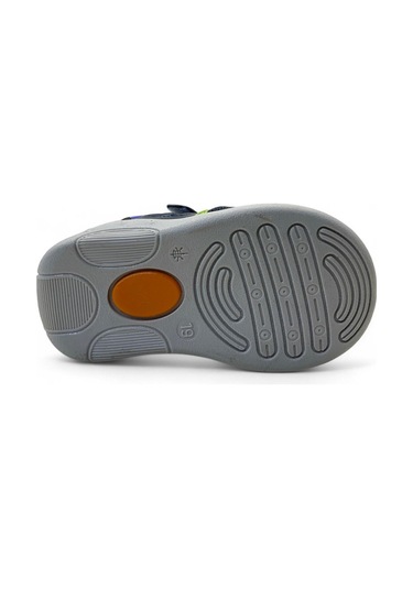 Tuğba Ortopedi 710 Bebek Deri İlk Adım Bot Lacivert - Yeşil