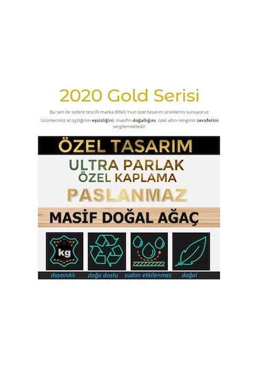 Bino Bino Demonte Dekoratif Askı Askılık Organizer Masif Raf