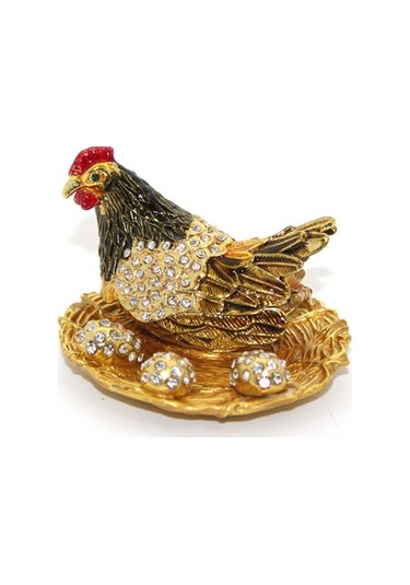 Swarovski Taşlı Yumurtalı Tekli Tavuk Model 2