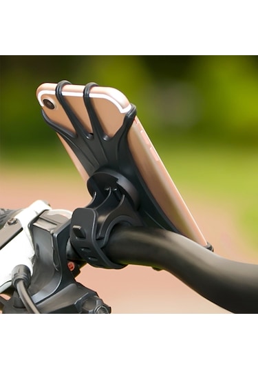 Butu Evrensel Ücretsiz Dönen Gerilebilir Silikon Telefon Montaj Bisiklet Gidon Cep Telefonu Tutucu 4-6 İnç Cep Telefonu Gps İçin