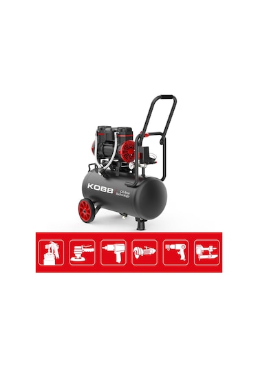 Kobb KBK25S 1.7 Hp 25 L 8 Bar Yağsız Sessiz Taşınabilir Hava Kompresörü
