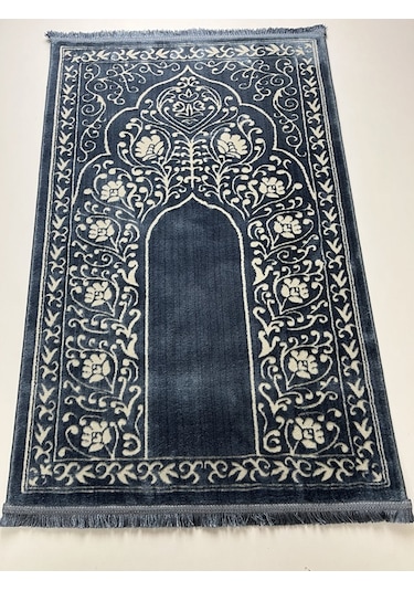 Yün Tüşeli Akrilik Dokuma Halı Seccade Namazlık 80x120 Turkuaz